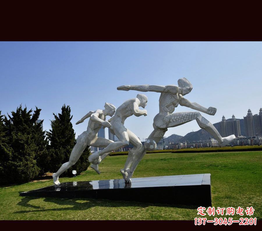 龙岩中领雕塑-优雅的不锈钢足球雕塑