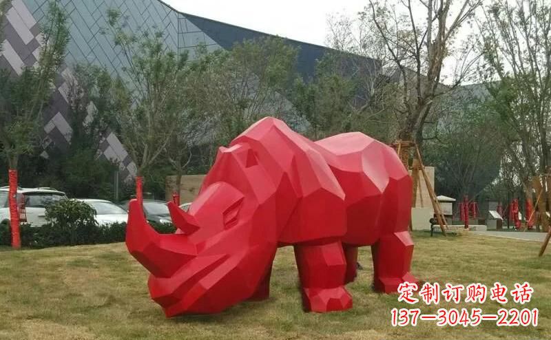 龙岩摩洛哥高端不锈钢犀牛雕塑
