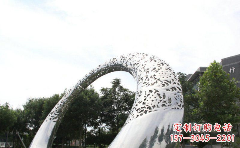 龙岩优雅定制不锈钢圆形拱门雕塑