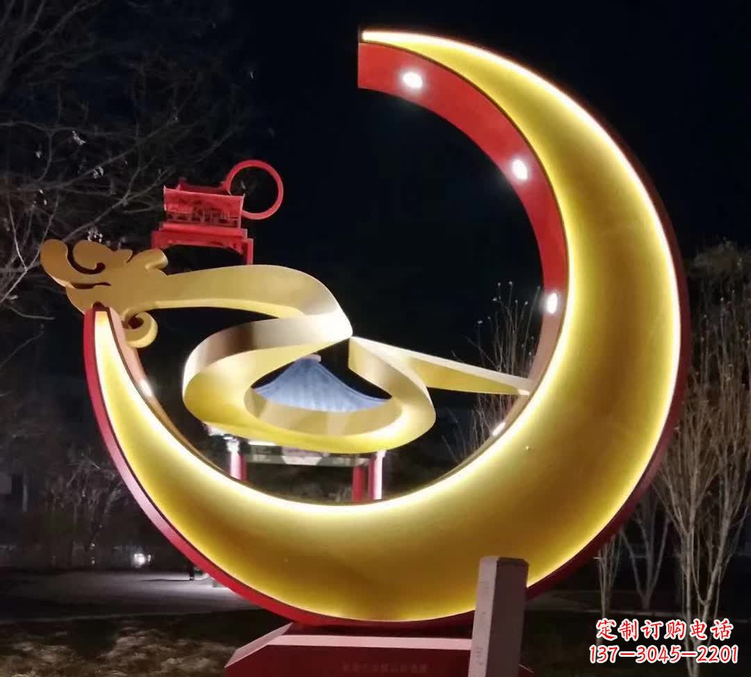 龙岩精致不锈钢月亮雕塑