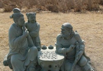 龙岩八仙下棋铜雕塑