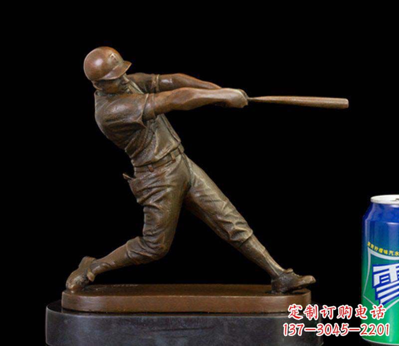 龙岩风采动人的人物铜雕棒球雕塑