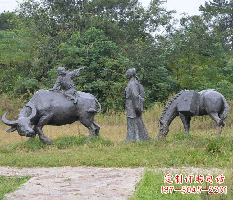 龙岩杜牧小品铜雕精致雕刻，传递出朴实之美