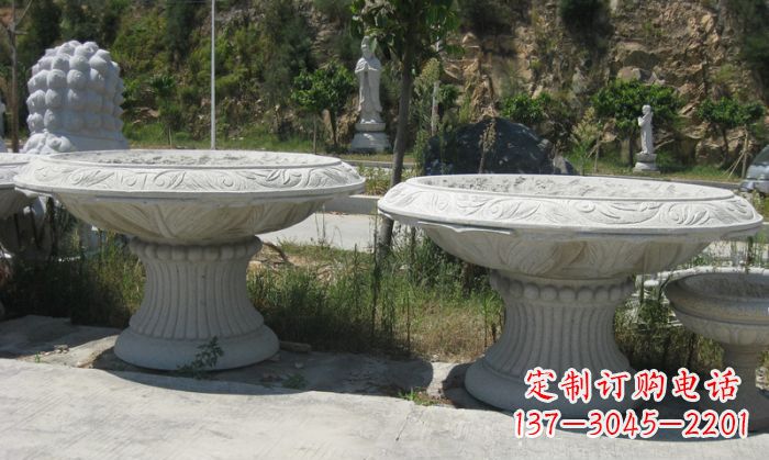 龙岩美轮美奂的大理石花盆雕塑