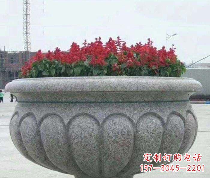 龙岩精美大理石花盆雕塑