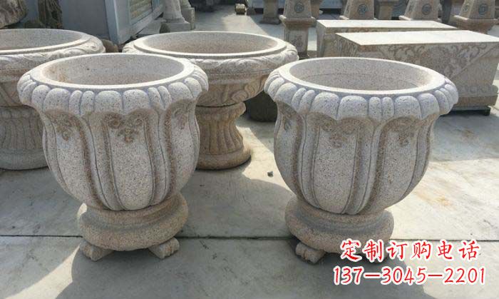 龙岩优雅大理石花盆雕塑