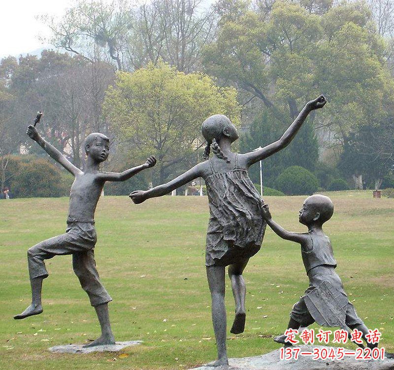 龙岩公园人物放风筝的儿童铜雕