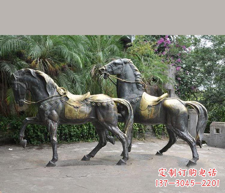 龙岩3米大型精美纯铜马鞍雕塑
