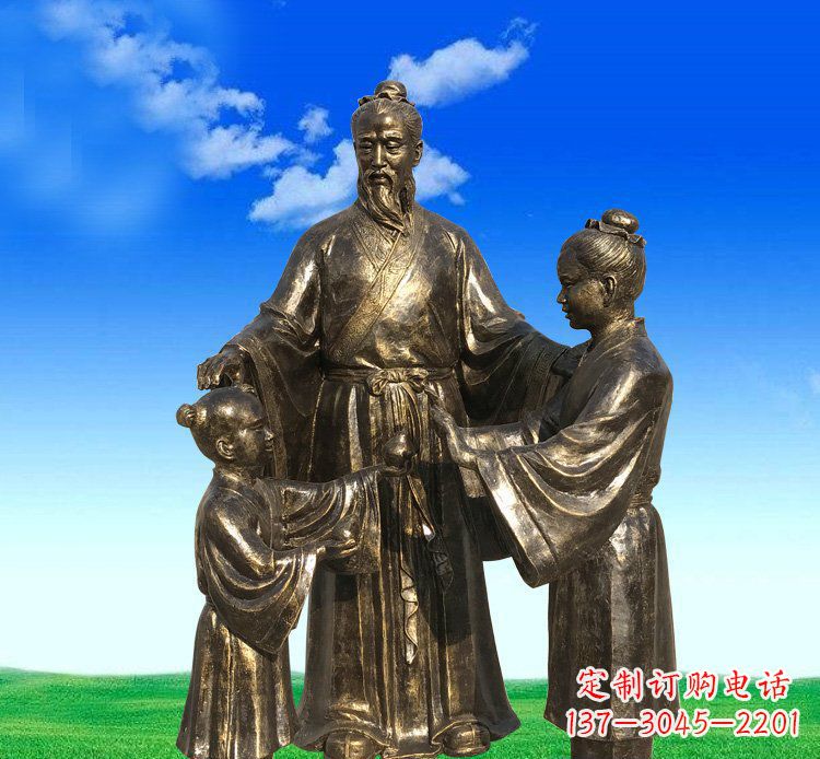 龙岩铜雕艺术精美人物雕塑——孔融让梨