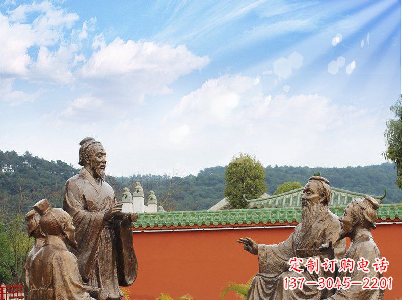 龙岩铜雕孔子讲座人物雕塑