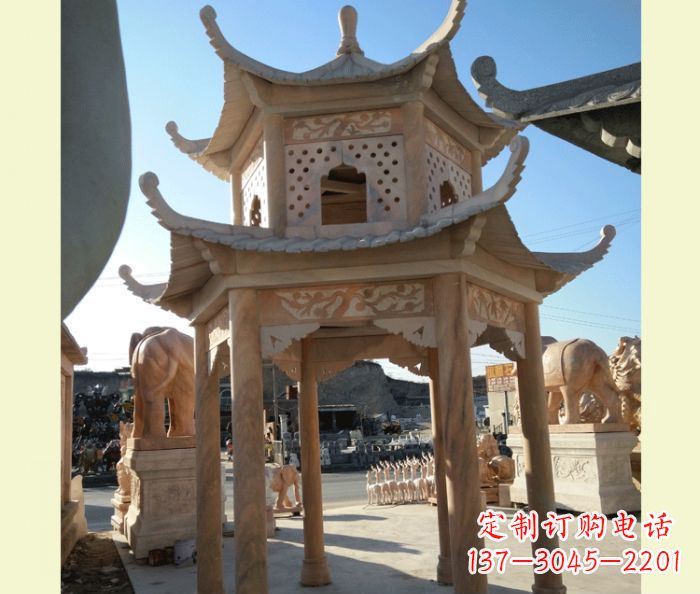 龙岩中式双层石雕凉亭