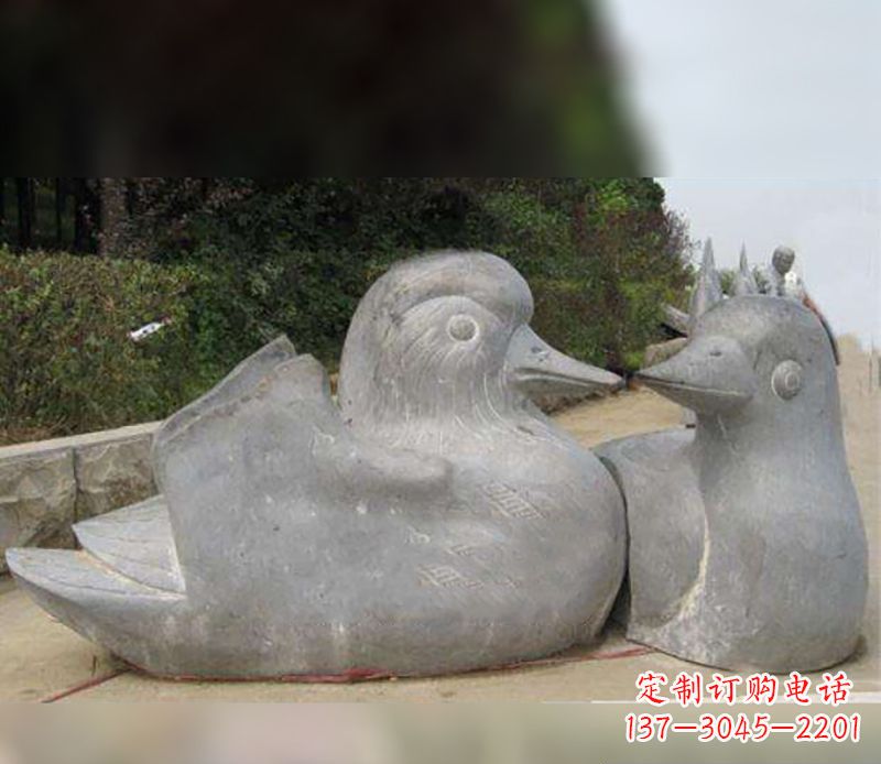 龙岩中领雕塑传统鸳鸯石雕