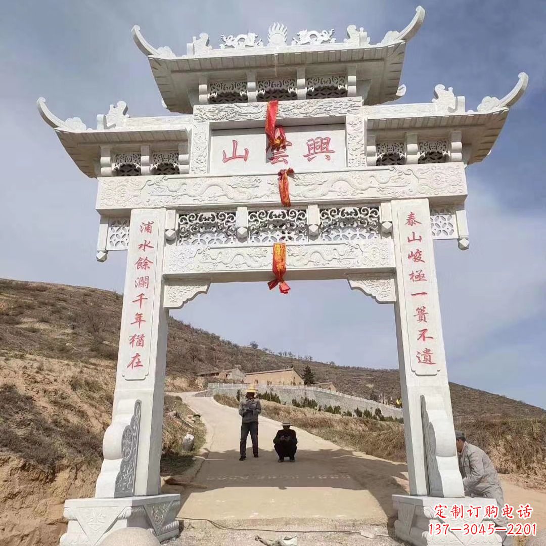 龙岩传统玉石牌楼雕塑