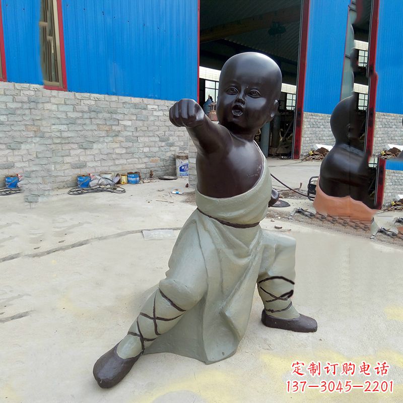 龙岩功夫和尚铜雕塑