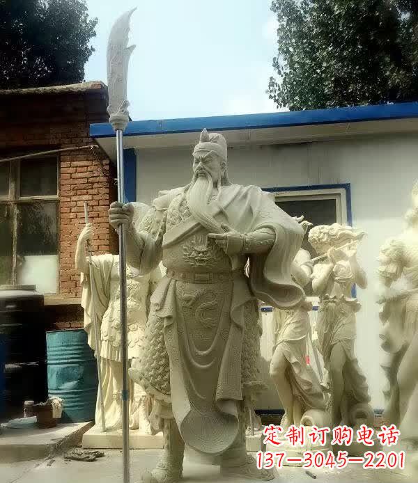 龙岩中领雕塑古代关公石雕