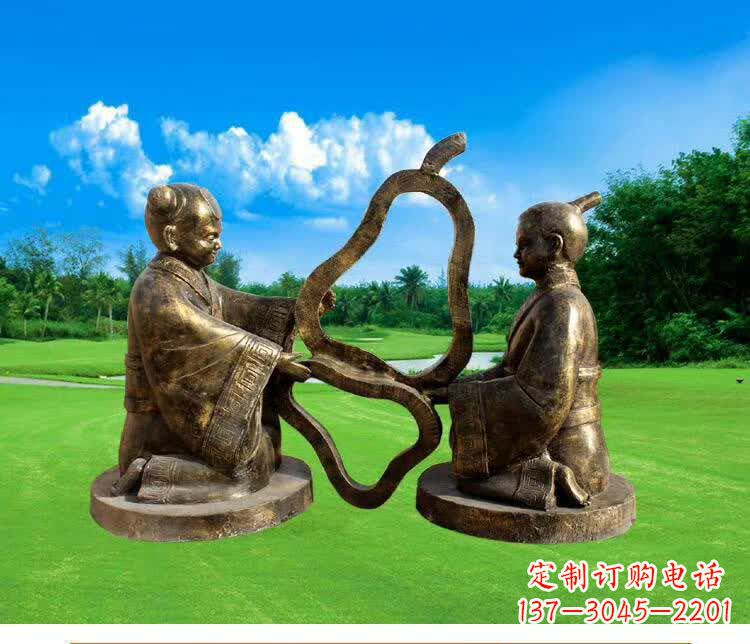 龙岩精美古代孔融让梨人物铜雕