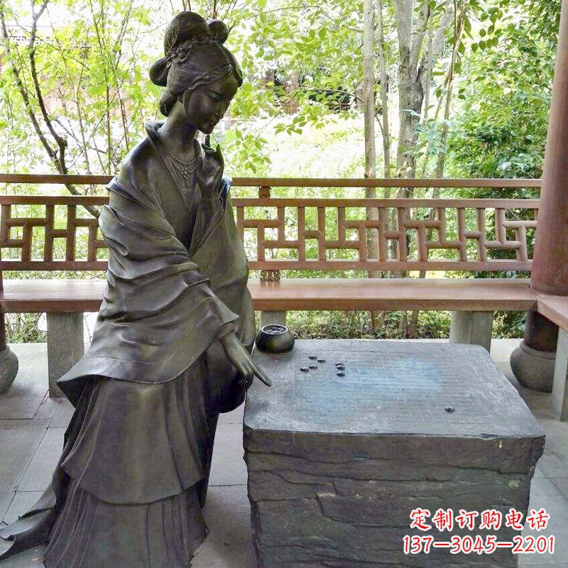 龙岩古代美女西施下棋情景雕塑