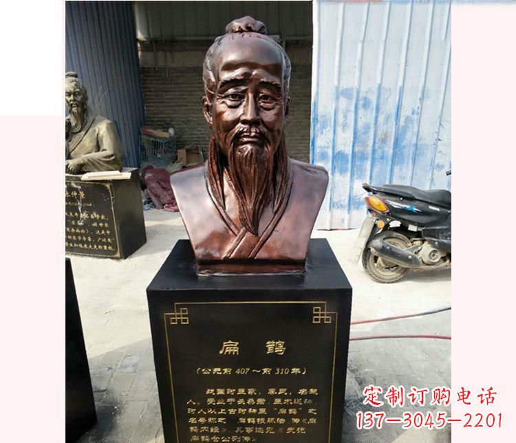 龙岩铸造古代名医扁鹊胸像，展现生命的传承之美