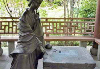 龙岩艺术精灵西施下棋情景雕塑