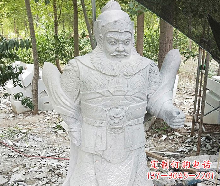 龙岩古代人物关公石雕