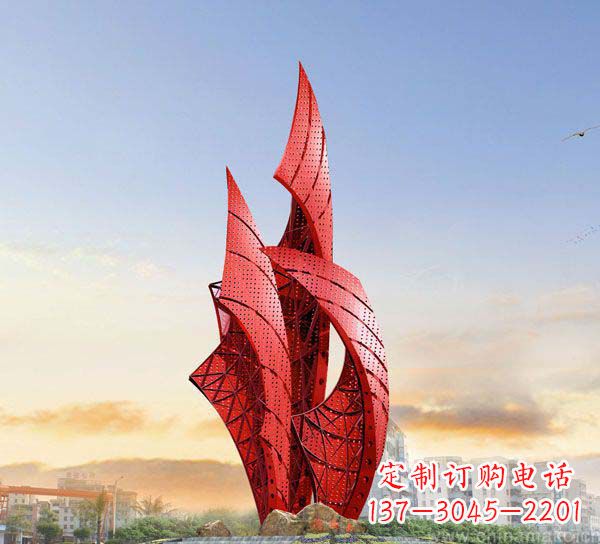 龙岩不锈钢抽象船帆雕塑