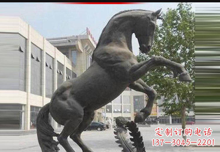 龙岩广场铜雕跳跃马动物雕塑