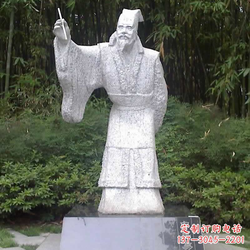 龙岩汉白玉白居易石雕像-中国古代著名诗人历史文化名人雕塑