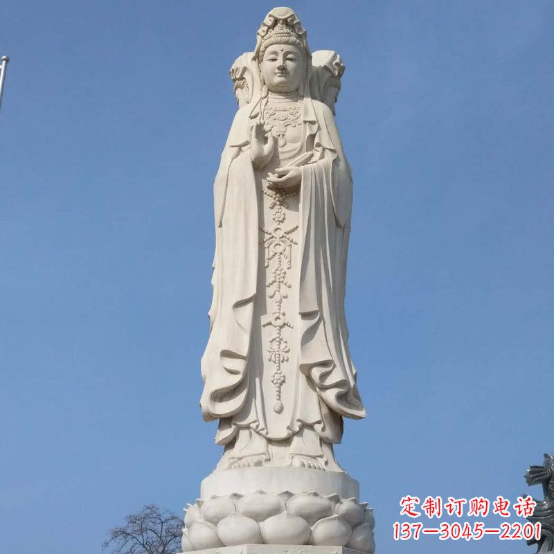 龙岩中领雕塑|汉白玉观音石雕佛像