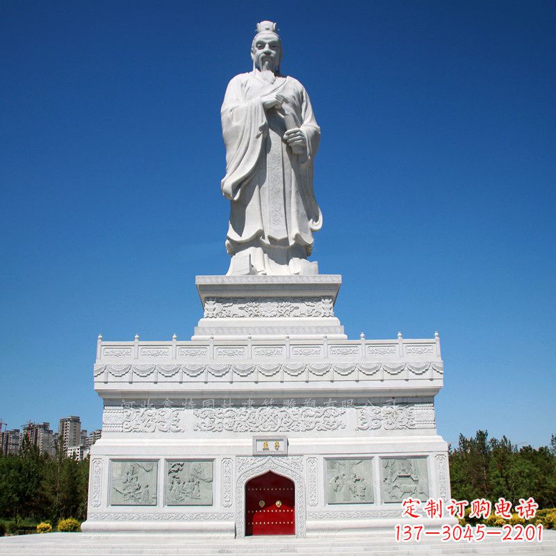 龙岩景区大型历史名人古代著名思想家教育家孟子石雕像