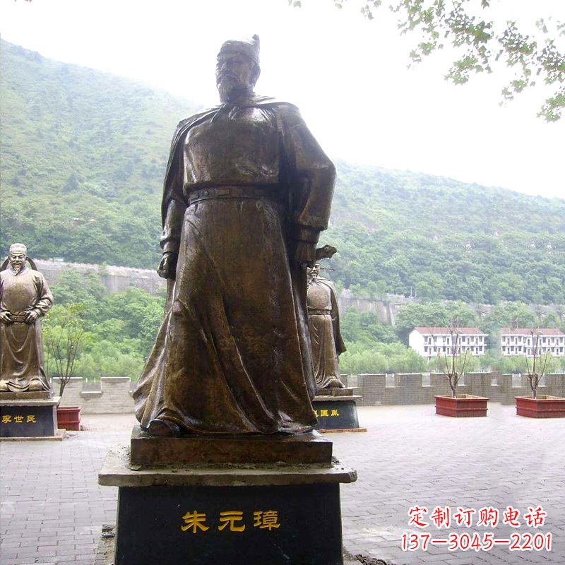 龙岩传承古代荣耀，朱元璋帝王铜雕塑像