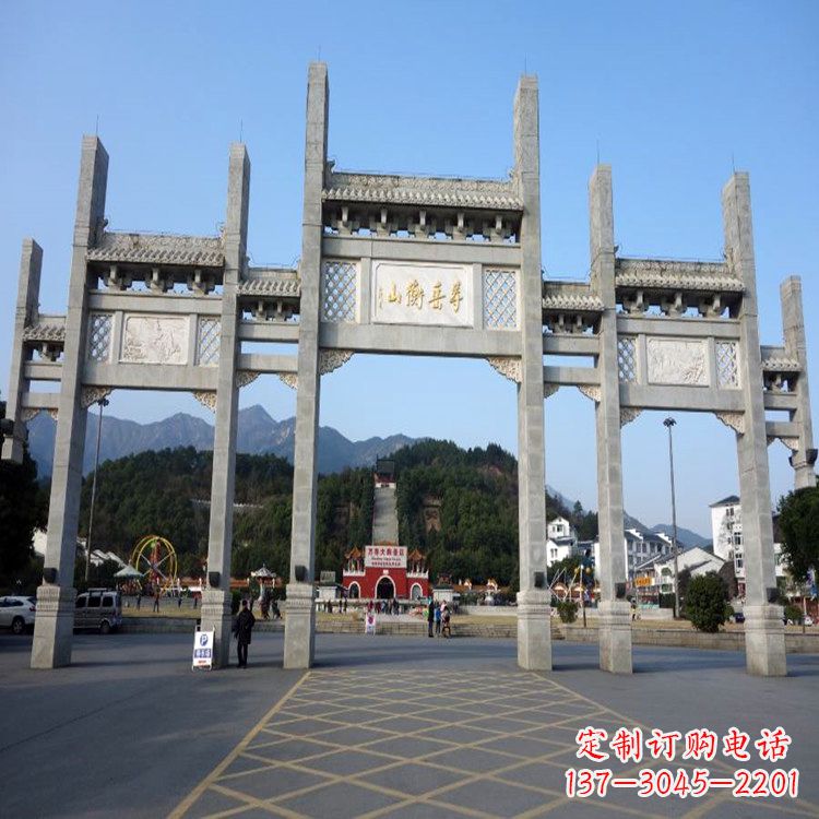 龙岩景区景点无楼牌坊石雕塑