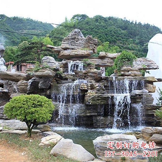 龙岩领雕塑让您的景区更精彩——奇石流水假山雕塑