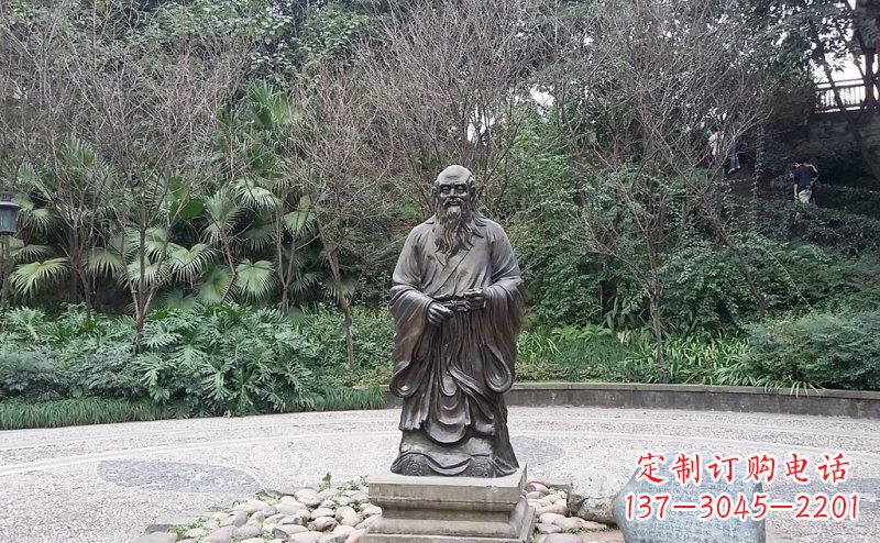 龙岩老子古代名人铜雕 (3)