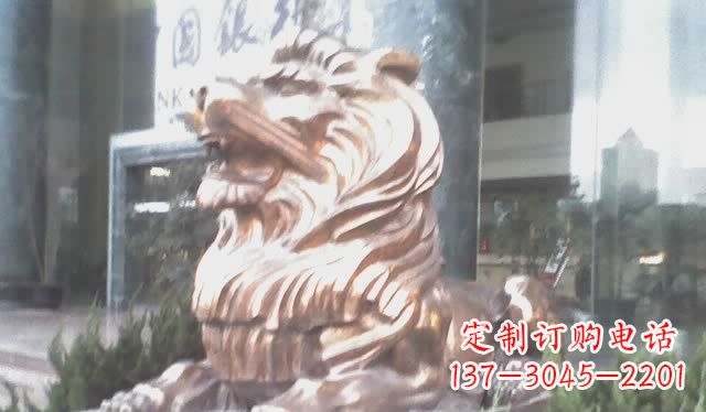 龙岩中领雕塑:精致狮子铜雕