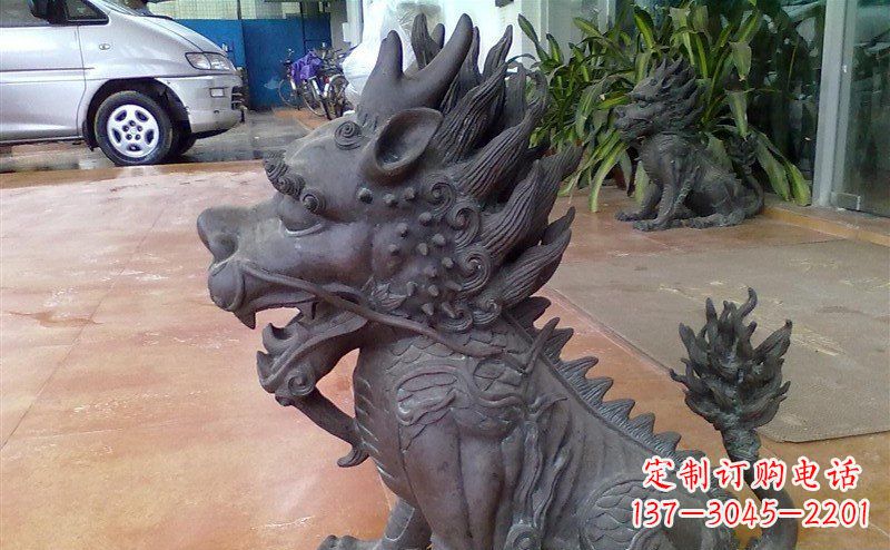 龙岩中领雕塑:舍利子之源,麒麟铸铜神兽铜雕