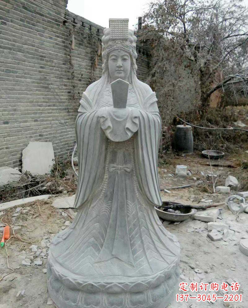 龙岩青石妈祖神像雕塑,传承中华民族精神