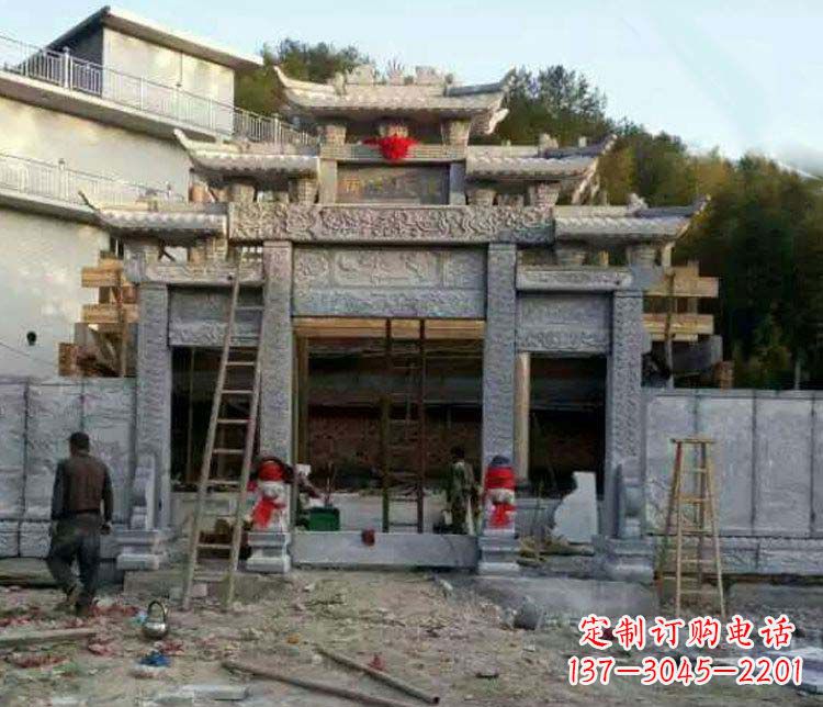 龙岩三门仿古石雕牌坊打造质感升级的精致建筑