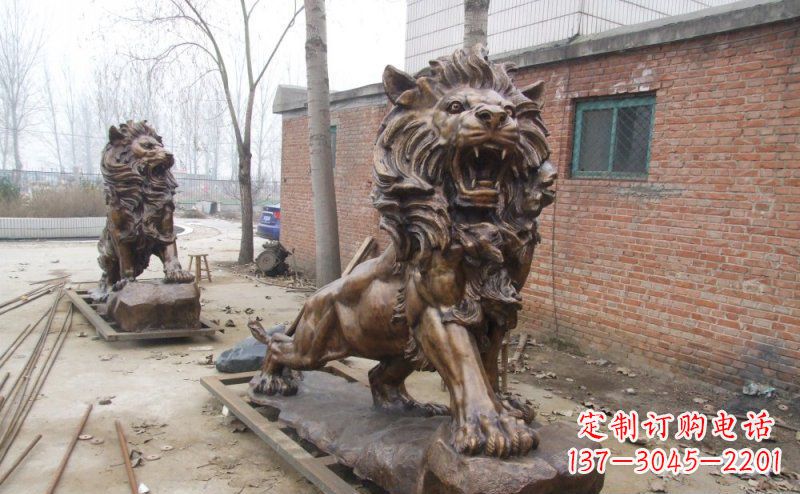 龙岩狮子企业动物铜雕