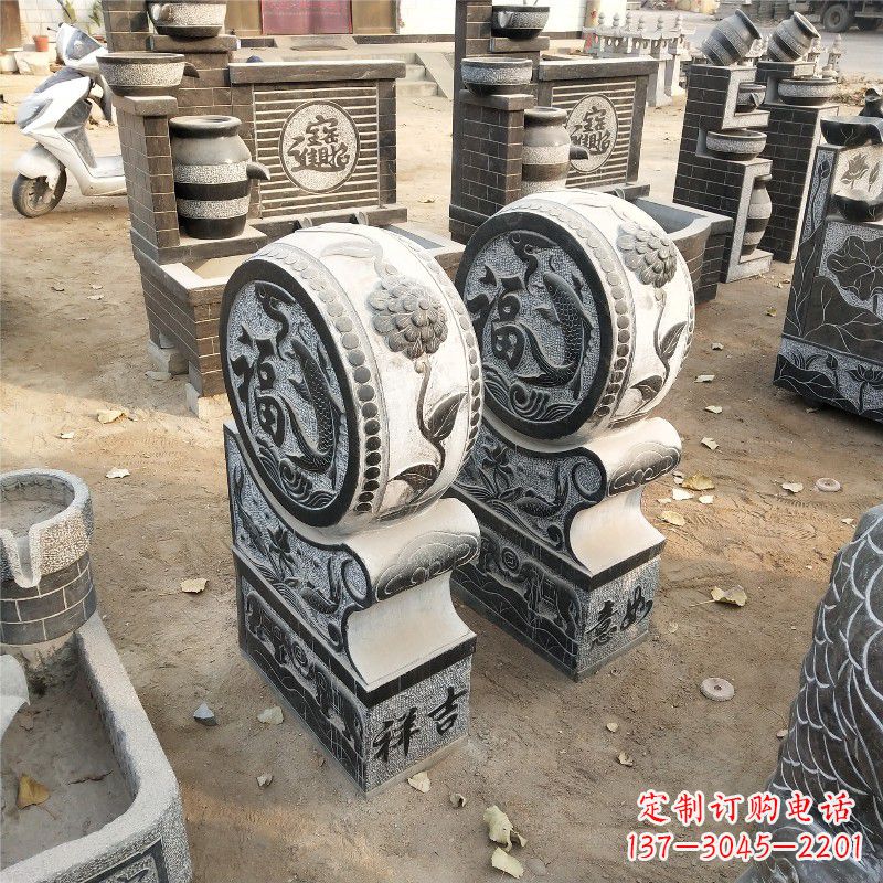 龙岩石雕青石门墩雕塑