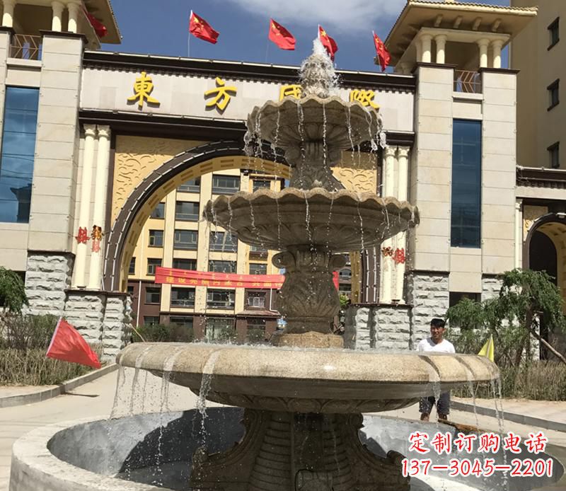 龙岩石雕小区大型喷泉雕塑
