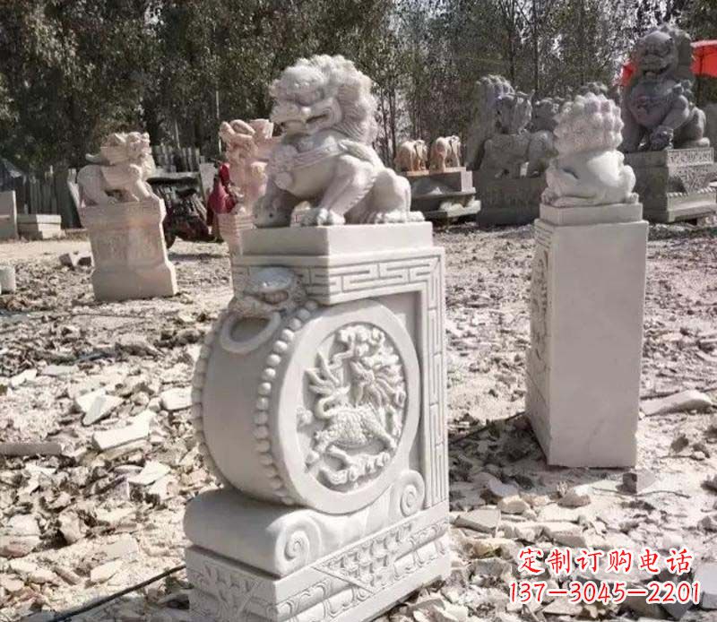 龙岩石雕园林狮子抱鼓石