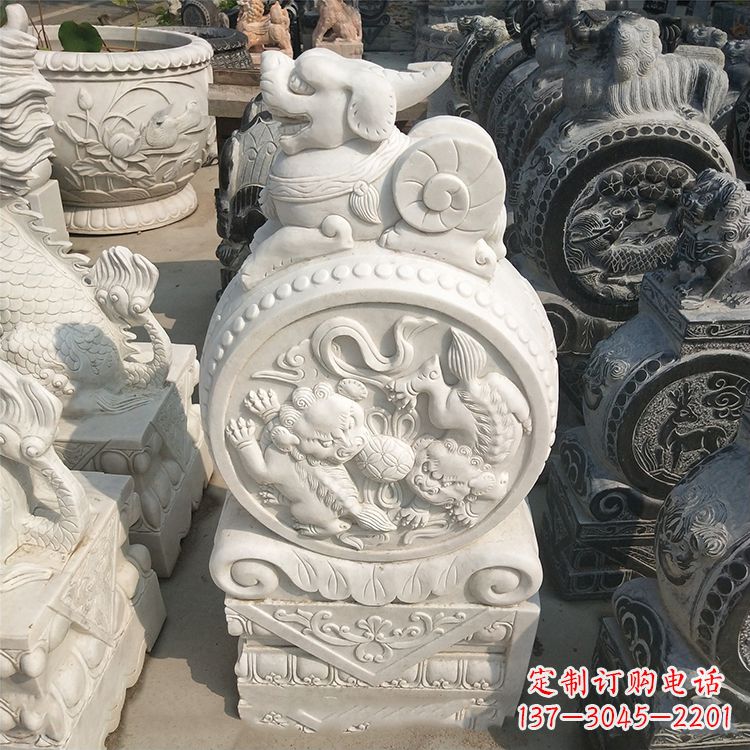 龙岩石门墩石雕