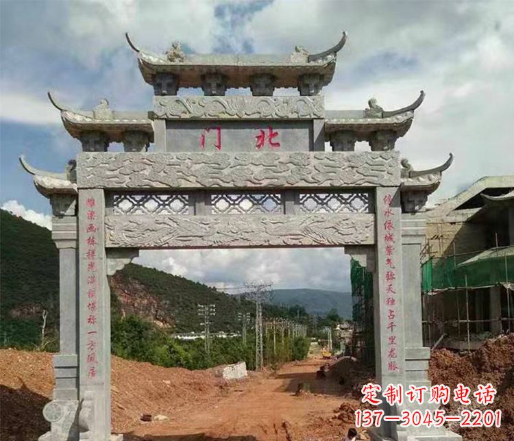 龙岩石牌坊单门牌坊石雕