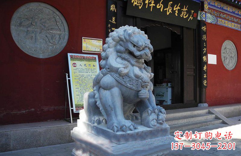 龙岩石狮子寺庙门口石雕