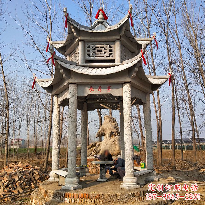 龙岩双层六角石凉亭