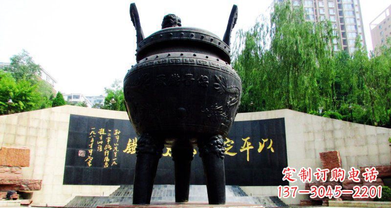 龙岩双龙戏珠广场香炉铜雕景观雕塑