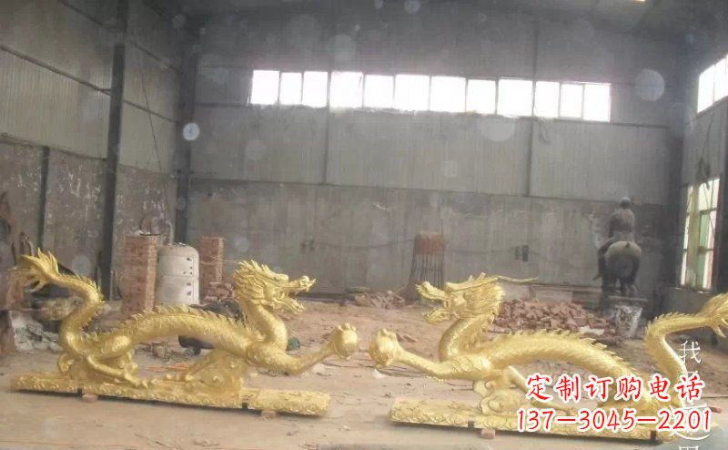 龙岩双龙戏珠广场铜雕 (2)