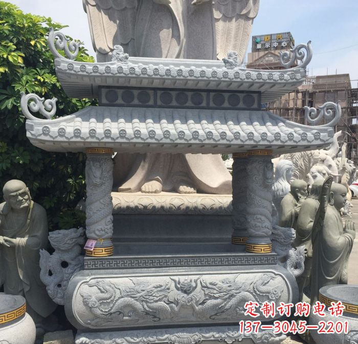 龙岩寺庙景观仿古香炉石雕 (2)