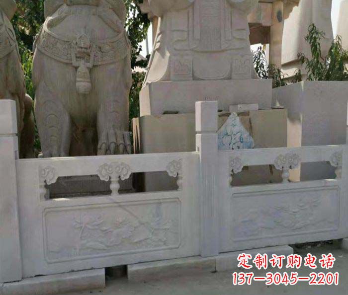 龙岩寺庙景观汉白玉石浮雕栏板