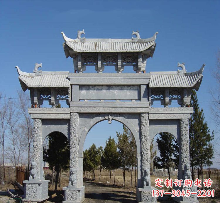 龙岩寺庙石牌坊